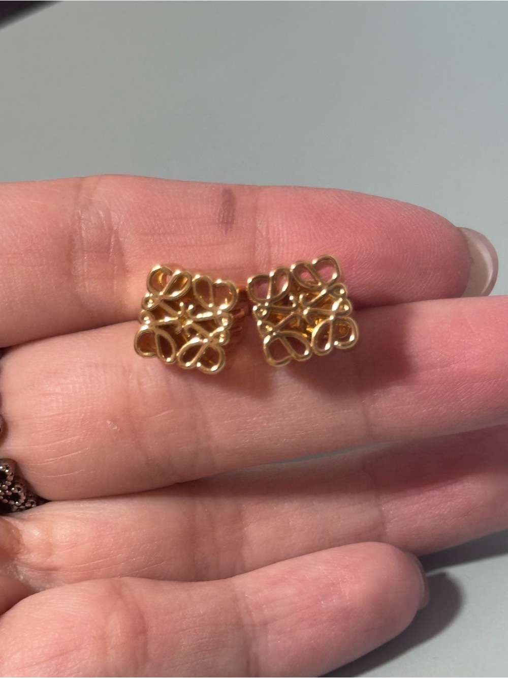 Gold Tone Floral Knot Stud Earrings - Women Jewelry
